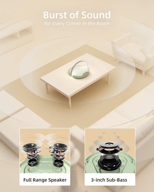 SPIRESHOP 4 in 1 Portable Bedside Lamp Bluetooth Speaker