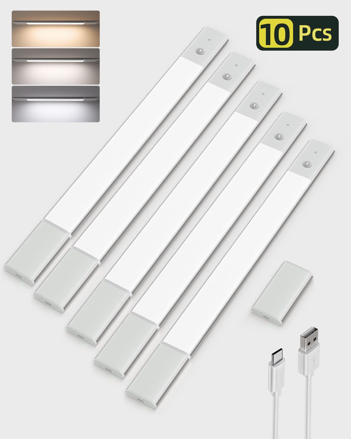 ShopSpire 20" Rechargeable Motion Sensor Cabinet Battery Powered  Led Light