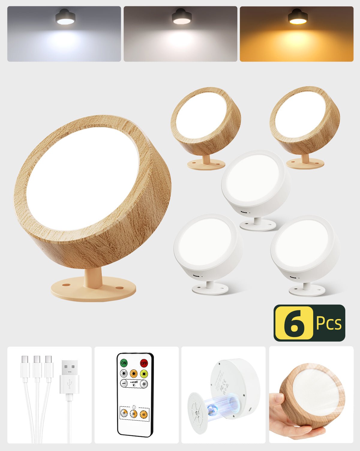 ShopSpire 360°Rotation  Remote and Touch Control LED Wall Mounted Lights