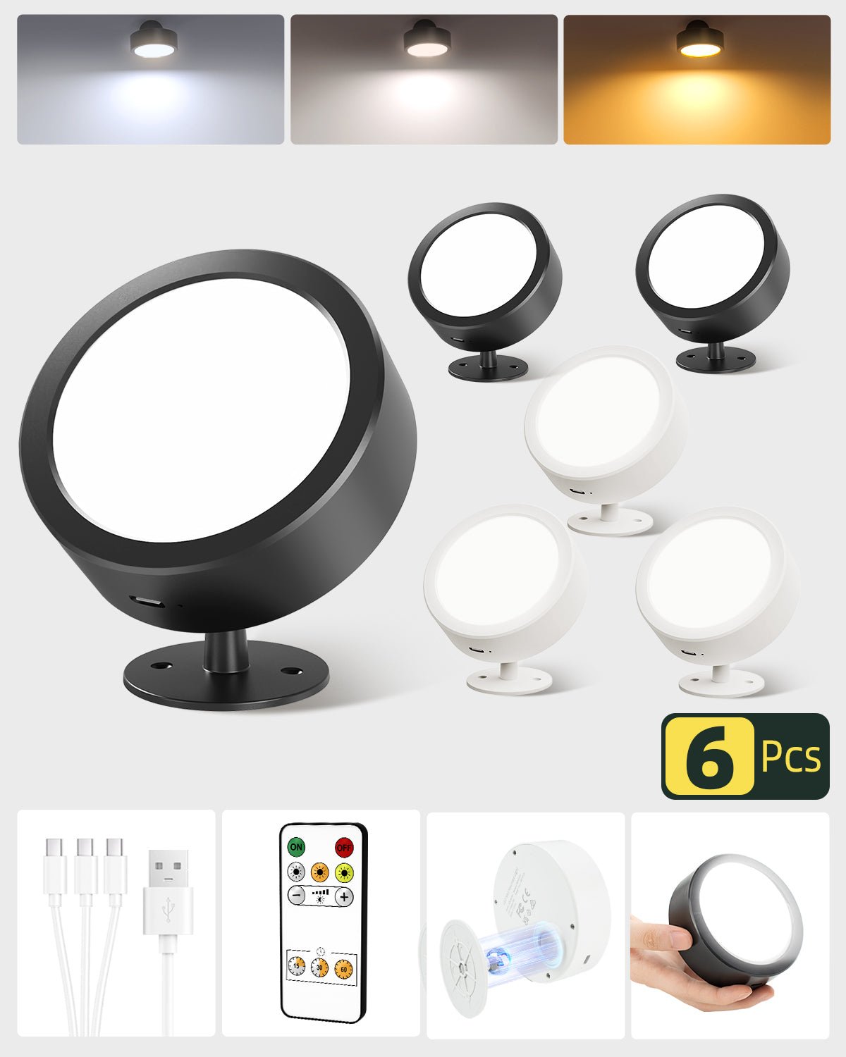 ShopSpire 360°Rotation  Remote and Touch Control LED Wall Mounted Lights