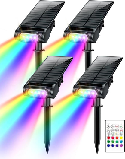 SPIRESHOP Color Changing Solar Spot Lights