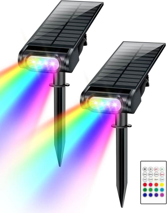 SPIRESHOP Color Changing Solar Spot Lights