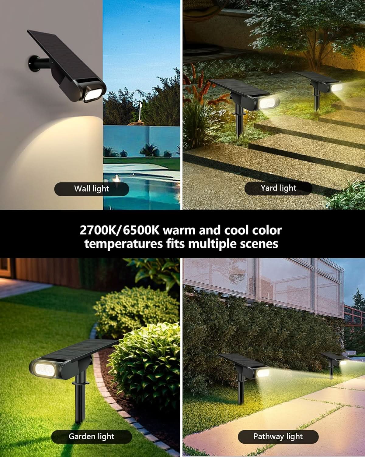SPIRESHOP Color Changing Solar Spot Lights