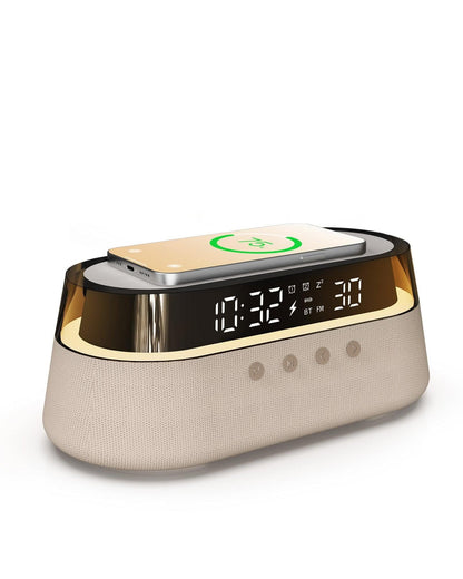 SPIRESHOP EzChrono Pro 6-in-1 Radio Alarm Clock with Wireless Charging 15W