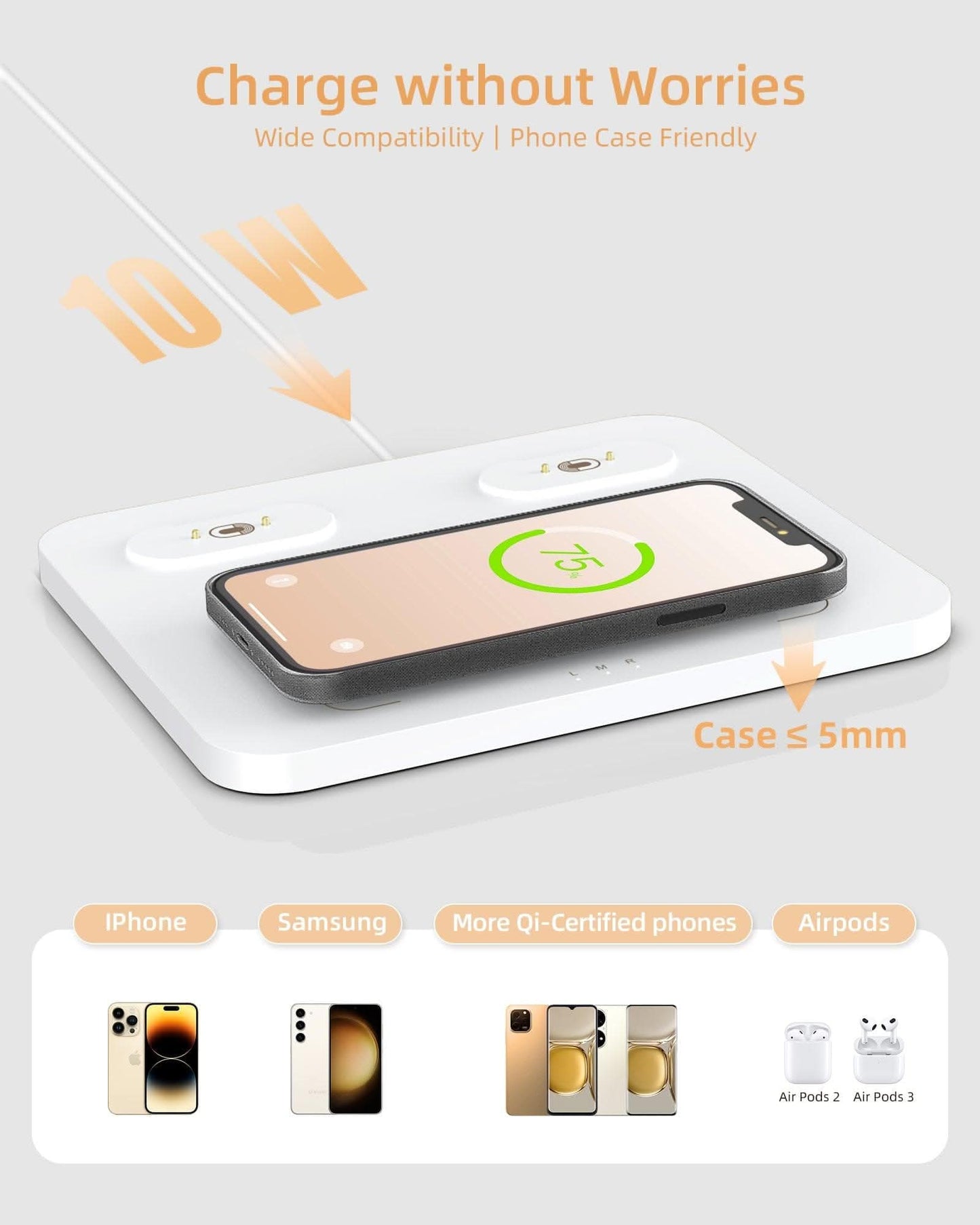 SPIRESHOP EzFlex E 3-in-1 gift box with Wireless Phone Charger & LED Night Light & Portable Speaker- White