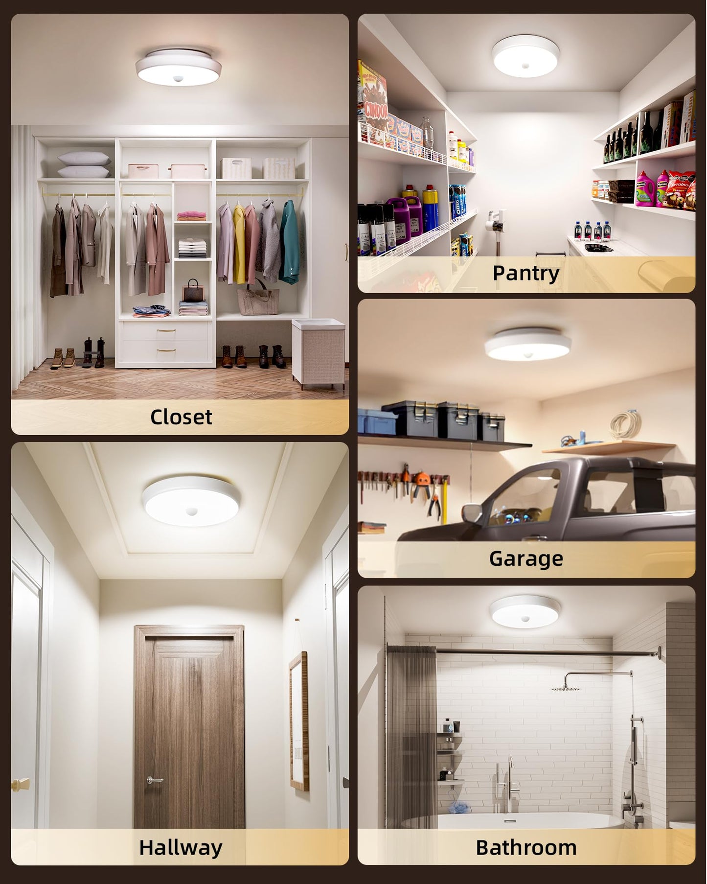 SPIRESHOP Rechargeable Ceiling Light Motion Sensored