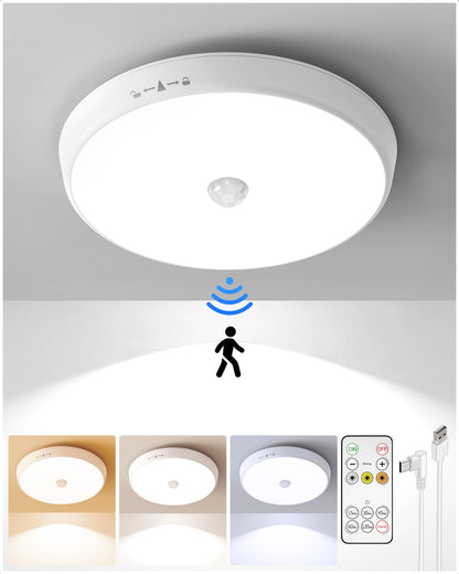 SPIRESHOP Rechargeable Ceiling Light Motion Sensored
