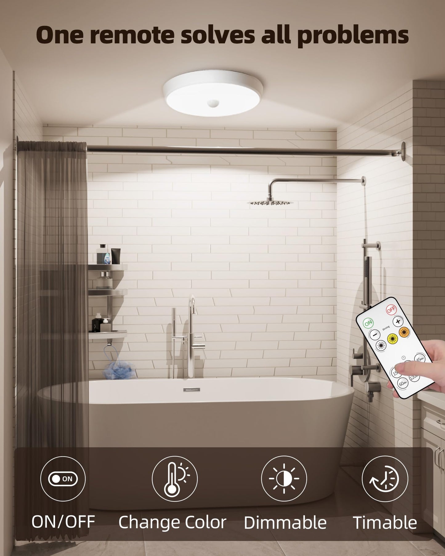 SPIRESHOP Rechargeable Ceiling Light Motion Sensored
