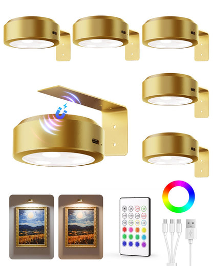 SPIRESHOP RGB Picture Lights for Wall with Charging Station